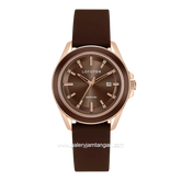 LOFOTEN F-2325L Sapphire Glass Brown Rosegold Silicone Strap